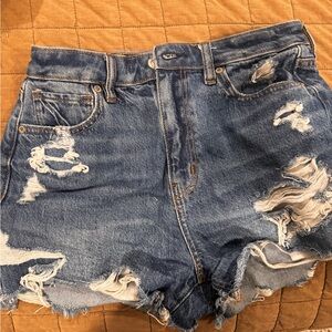 American Eagle Outfitters Distressed Blue Jean Shorts